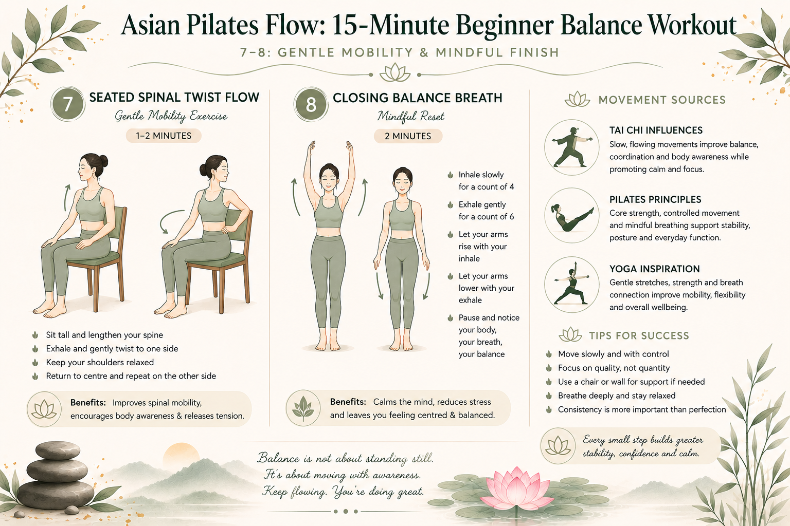 Asian Pilates Flow - 15-Minute Beginner Balance Workout_3